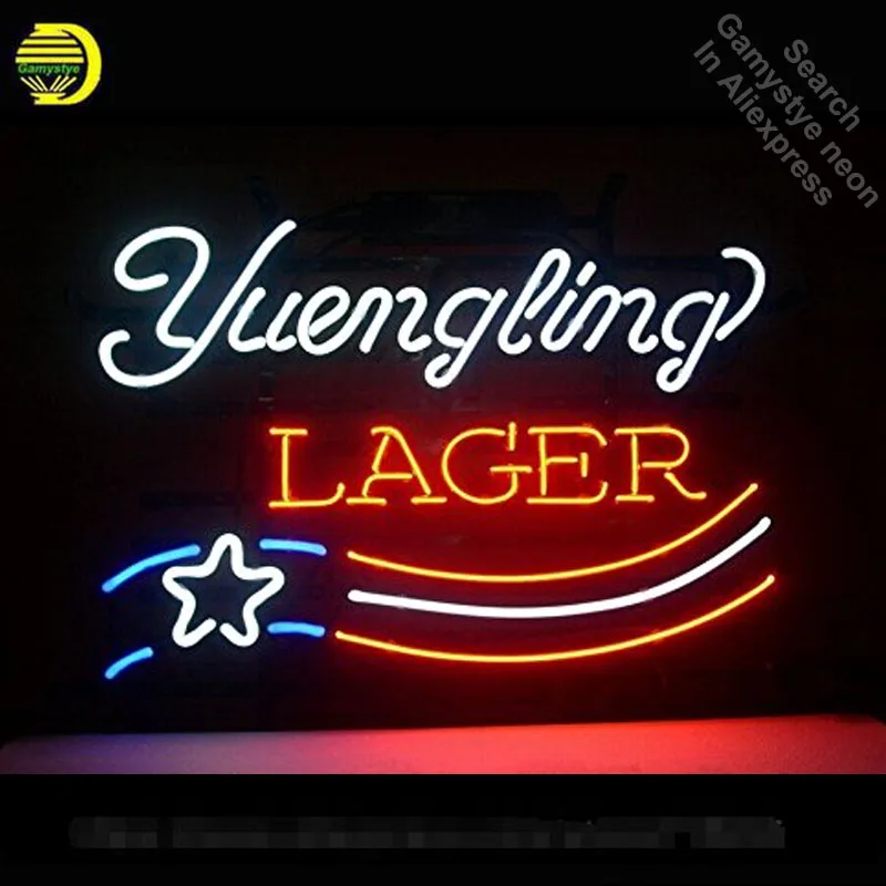 

Yuenglin Lager неоновая вывеска вечерние неоновая лампа вывеска светильник стеклянная трубка Пивной паб ручная работа Коммерческая знаковая неоновая вывеска