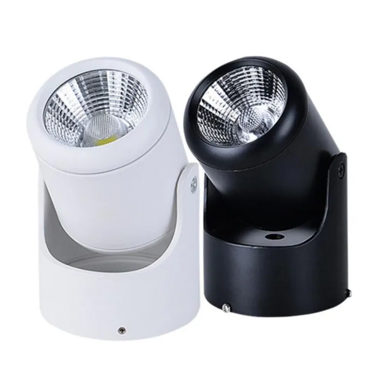 Putih shell/Hitam shell 10W/15W COB Permukaan Mounted Led Pasang Bracket Ceiling Lampu Hangat COB led Track Light