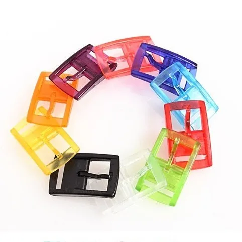 4pcs hypoallergenic Belt Buckle 35mm Pin Buckle Candy multicolor Transparent Clear Plastic Fashion Mens Womens Jeans Accessories