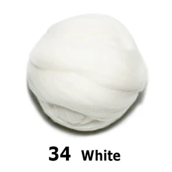 handmade Wool Felt for felting 50g White Perfect in Needle Felt 34#