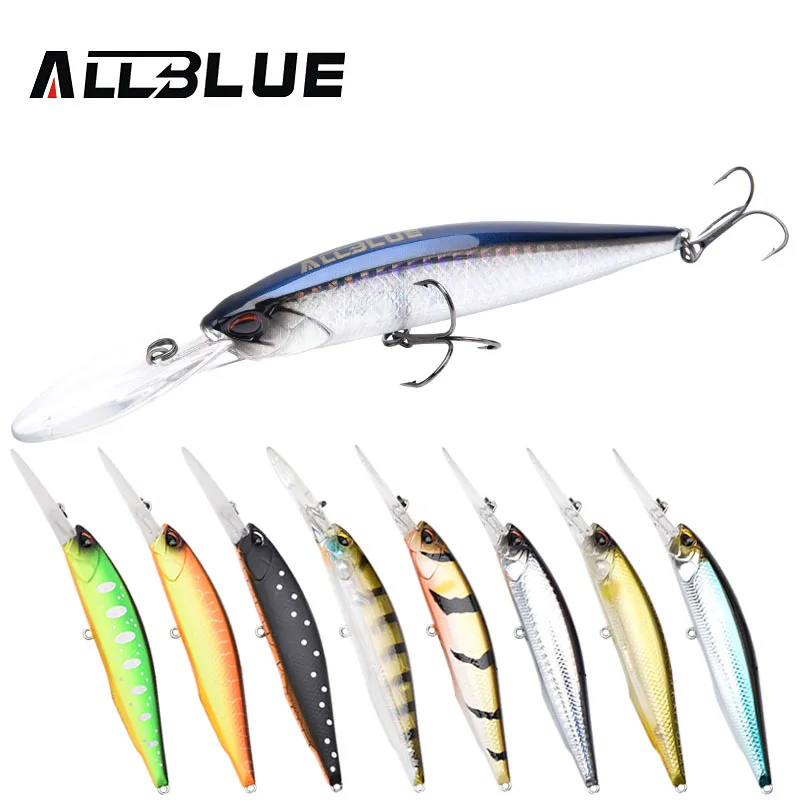 ALLBLUE New JERKBAIT Professional 100DR Fishing Lure 100mm 15.8g Suspend Wobbler Minnow Depth 2-3m Bass Pike Bait MUSTAD Hooks