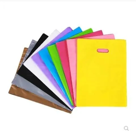 50Pcs Small Gift Bag For Wedding Plastic Bags With Handle Clothes/Present Packing Bag Large Shopping Bag 20x26cm/25x35cm/30x40cm