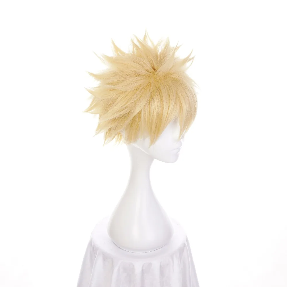 Ccutoo 12 "Ánh Sáng Vàng Ngắn Lông Tơ Lớp Tóc Tổng Hợp Bakugou Katsuki My Hero Giới Học Thuật Baku Không Anh Hùng Cosplay Full bộ Tóc Giả