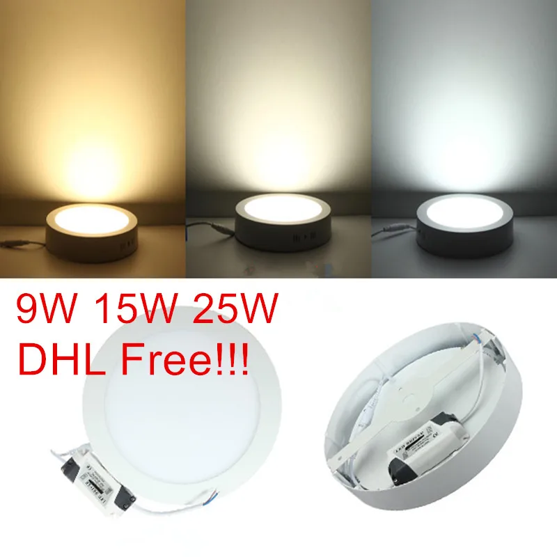 

Surface Mounted LED Downlight Ceiling Panel Lighting lamp High Lumens 25W LED Indoor Light 20pcs/lot, DHL/Fedex Free Ship