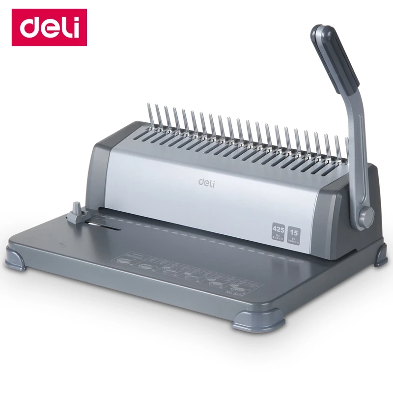 Deli 3872 Manual Comb binding machine office Financial binding machine 21 holes 425 pages binding thickness