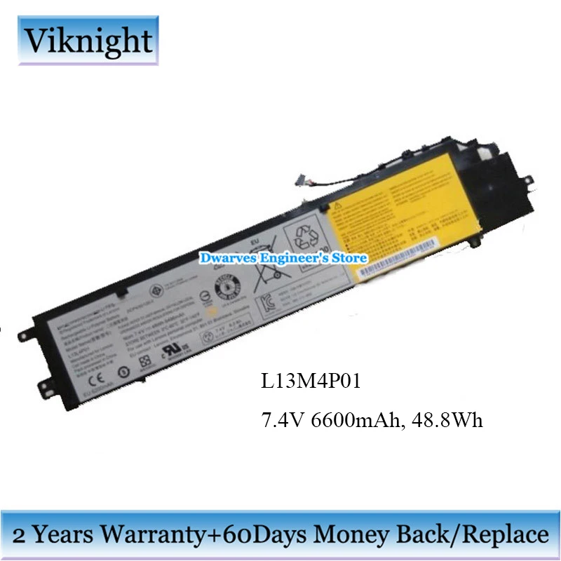 

6600mAh 48.8Wh L13M4P01 Battery For Lenovo Y40-80 Y40-70 S41-70-ISE S41-70-ISE S41-70-ITH S41-70AM-IFI L13C4P01 L13L4P01