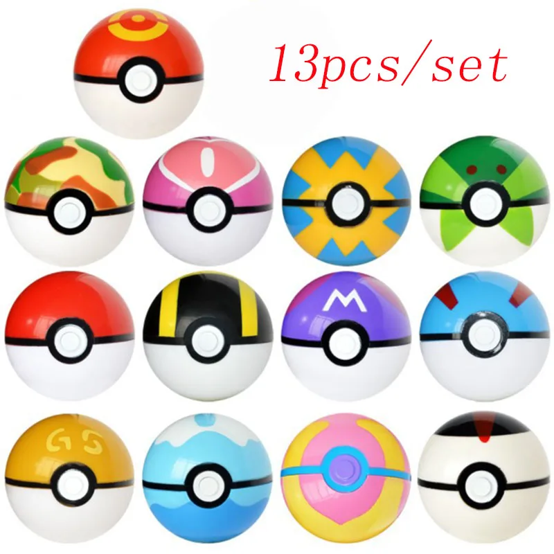 13pcs/Set Pokemon Ball Multicolor Toy Ball Set pokebolas Poke Action Figure figure Game Ball