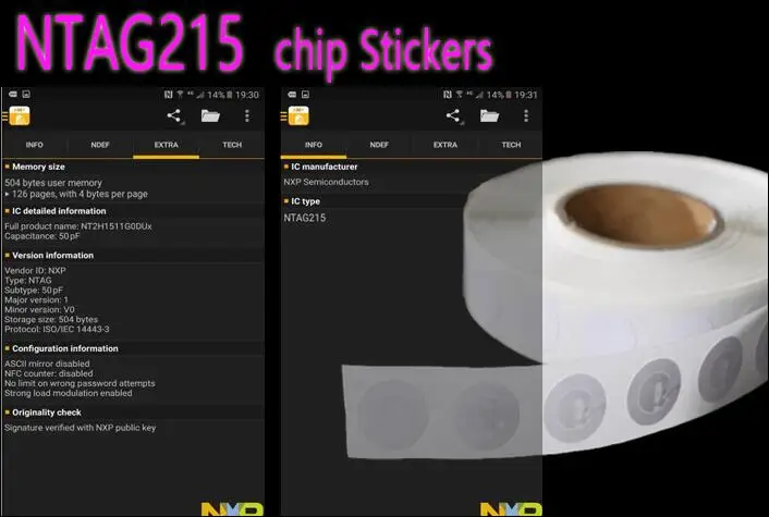 

100pcs NTAG215 NFC Forum Type 2 Tag for All NFC Mobile Phone NFC Stickers