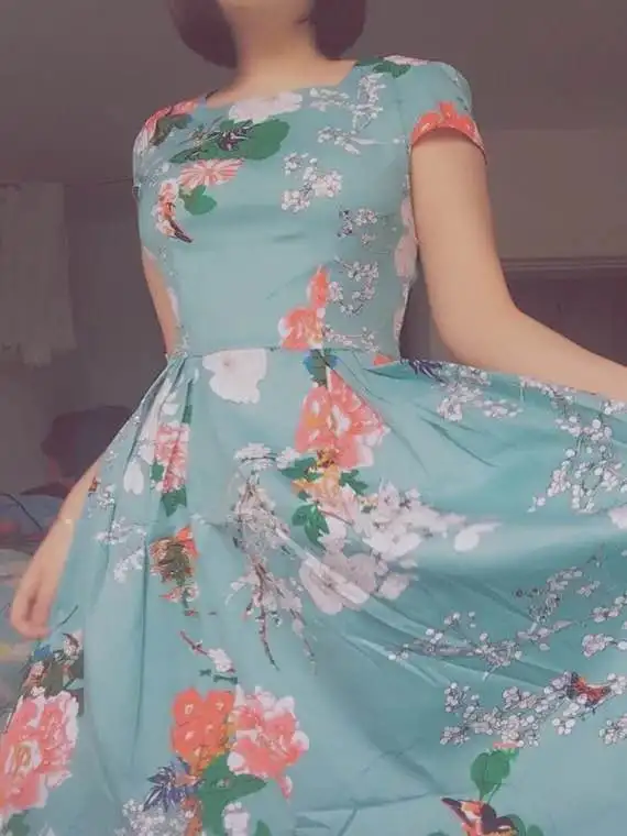 Duży rozmiar 4XL bawełna elastyczna Vintage, w kwiaty sukienki kobiety 60s Audrey Retro Rockabilly Swing elegancja sukienka Feminino Vestidos