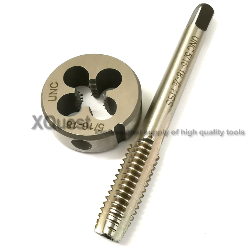 

2pcs Unified Left Hand tap and die set unc UNC5/16 5/16 UNC5/16-18 Fine thread taps Round Dies UNF 5/16-24 UNF5/16-24