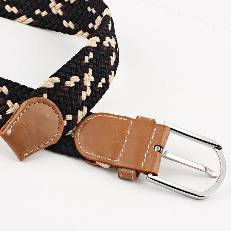 2018 Flower Series Elastic Knitted Canvas Buckle Belts High Quality Stretch Women And Men Canvas Belts  Elastic Belt Pin Buckle