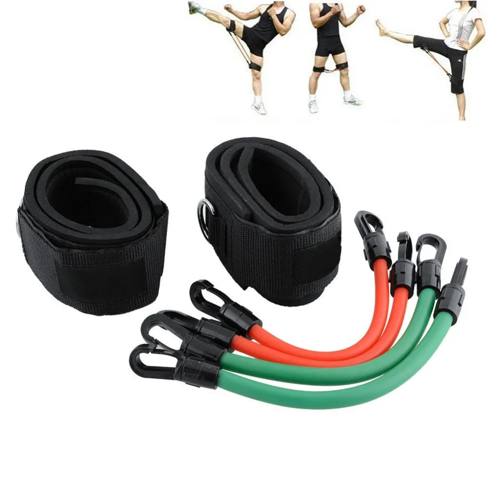 Leg Speed Strength Resistance Kinetic Tube Bands Ankle straps Training Workout For Power Kick Boxing Thai Punch Taekwondo