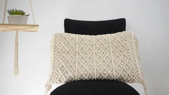 Macrame cushion cover Bohemian throw pillow cover / wedding decorative cushion sham custom size and color