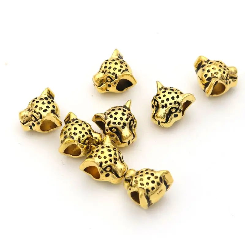Tibetischen Silber Gold Farbe Große Loch Leopard Europäischen Spacer Metall Lose Perlen Für Schmuck Machen Diy Finden Hand Großhandel – Detail 4