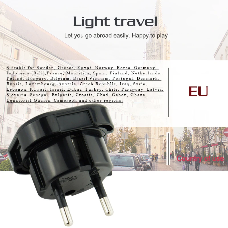 1 PC UK TO EU AC Power Socket Plug Travel Charger Adapter Converter 4.0มม.ซ็อกเก็ตไฟฟ้า EUR ยุโรป Charger power Socket