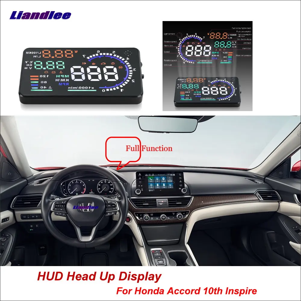 Liandlee Car Head Up Display HUD For Honda Accord 10th Inspire 2017-2018 Dynamic Driving Computer Projector Screen Detector