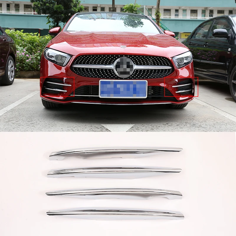 

Car Accessories ABS 4 pcs Automobile front fog light decoration strip For Benz A Class W176 2019