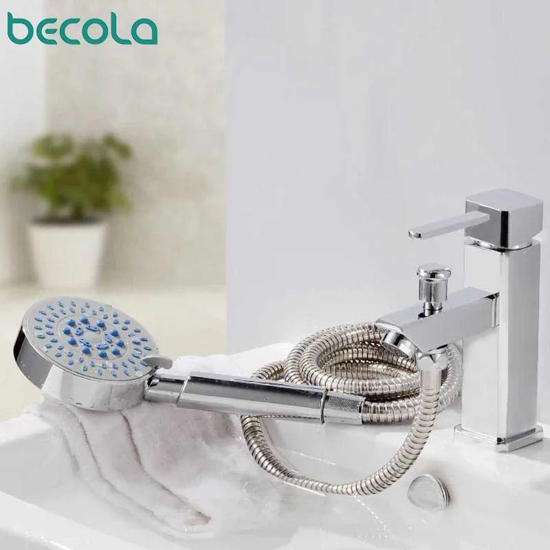 1 Set Classic Style Bathroom Basin Faucet With Hand Shower Cold and Hot Water Mixer Bathtub Faucets  Shower Switch