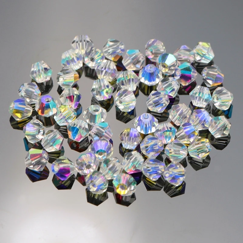AAAAA Quality 720pcs Big Bag Crystal AB 4mm Bicone Crystal Beads Glass Beads Loose Spacer Beads for Jewelry Making Accessories