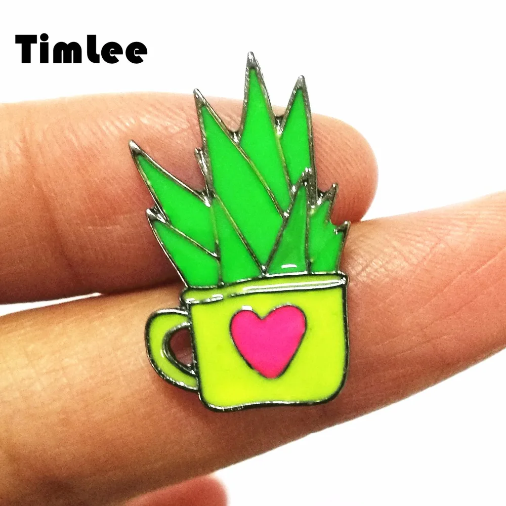 Enamel Plant Brooch…