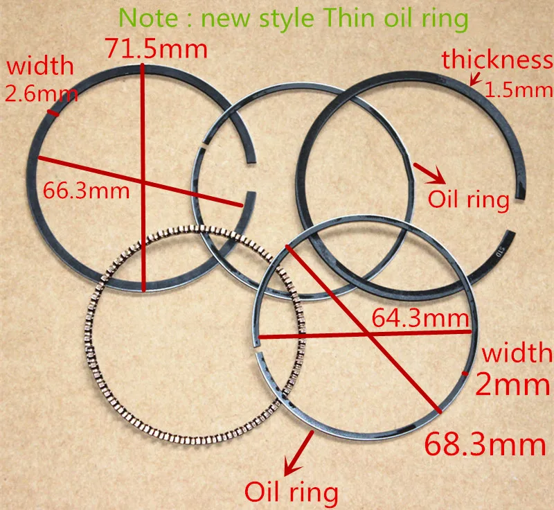 Piston ring 68.3mm ( Thin oil ring new style ) for Briggs & Stratton 6.0HP 6.5HP engine motor replacement