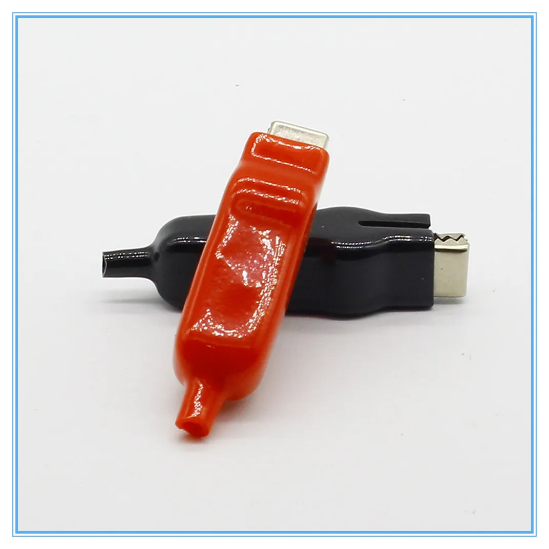 2PCS 20A Alligator Clips Double-end USB Charging Battery Crocodile Clips for Electrical Jumper Wire Test Clip Red Black