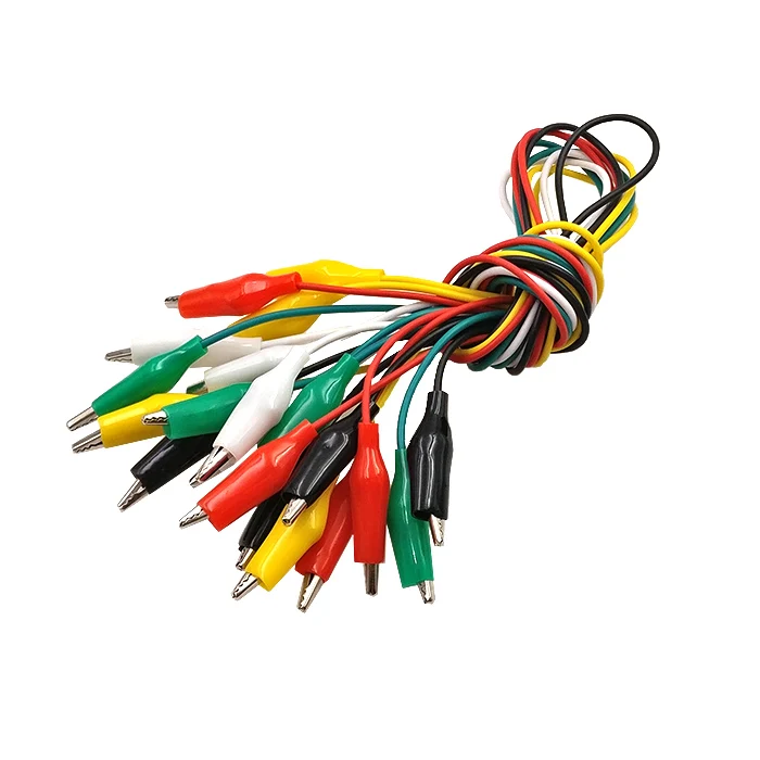 10Pcs/Lot 50CM Electronics Connecting Wire Double-Ended Test Alligator Crocodile Clip Jumper Cable Probe Lead Wires High Quality