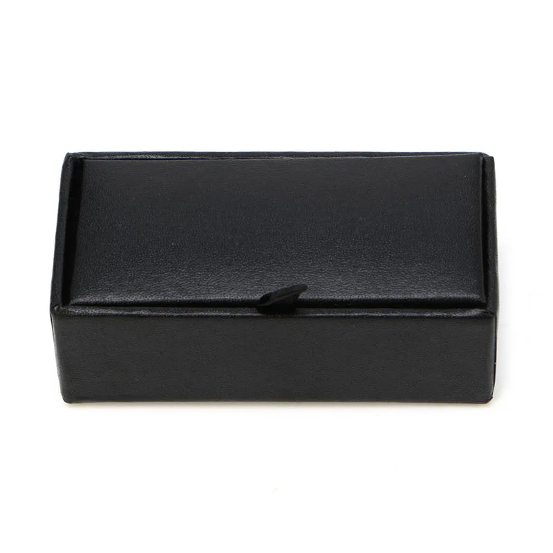 1pcs new Men Cufflinks Tie Clip Ring Storage Box Faux Leather Organizer Display Cuff Case