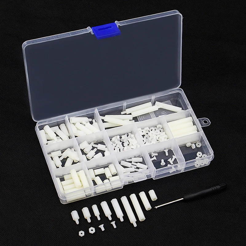 210 pcs/lot Screw Kit Raspberry Pi 3 Model B Plastic Screws and Nuts + Screwdriver + Storage Box for Arduino for Raspberry Pi