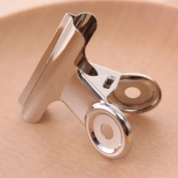 

(60pcs/lot) 30mm round metal Grip Clips silver Bulldog clip Stainless steel ticket clip stationery