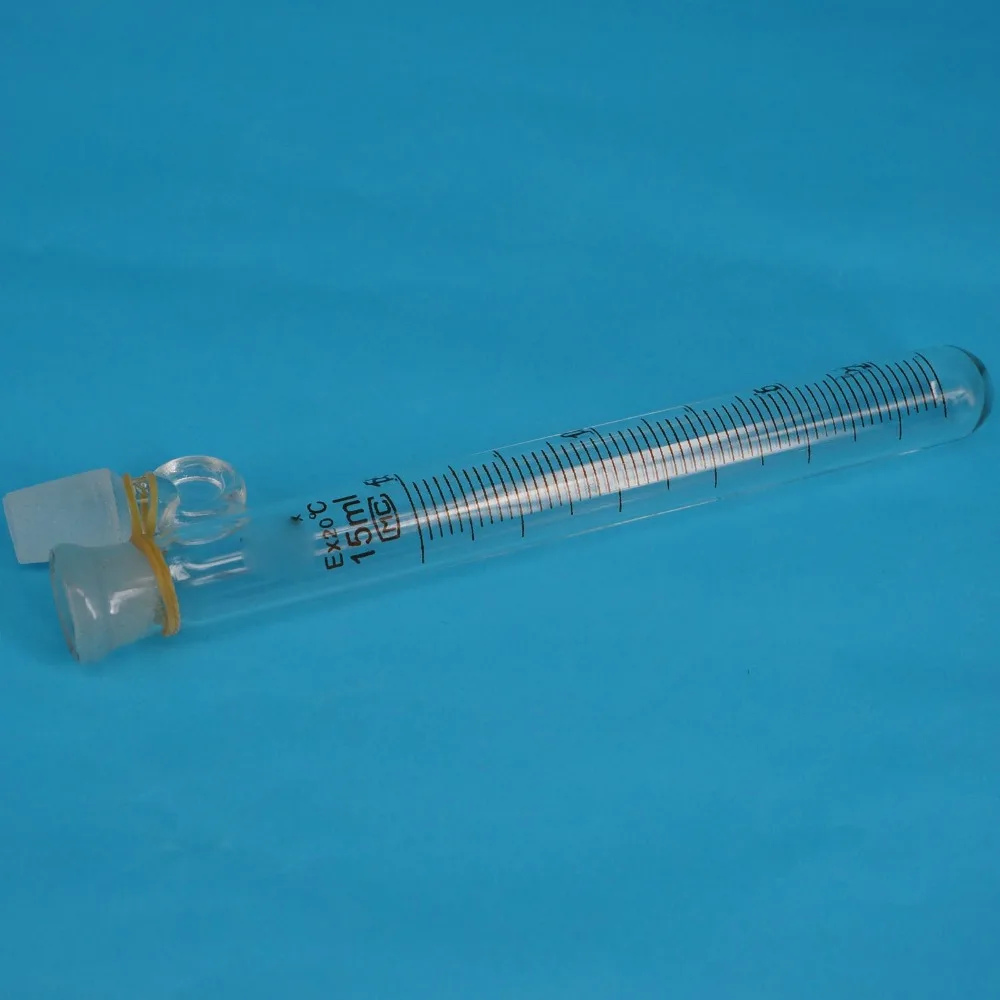 15ml Absolvierte Linie Lab Klar Glas Reagenzglas Runde Bottom mit Stopper