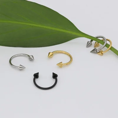 2pcs/lot Stainless Steel Septum Ear Nose Lip Tragus Horseshoe Nose Ring Minimalist Piercing Body Jewelry