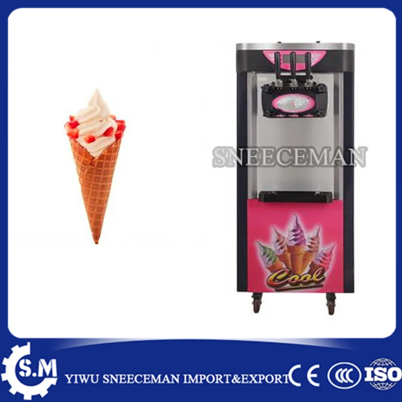 

18-20L/H Shower Auto Clean System 3 Flavors Ice Cream machine Maker commercial soft ice cream making vending machine