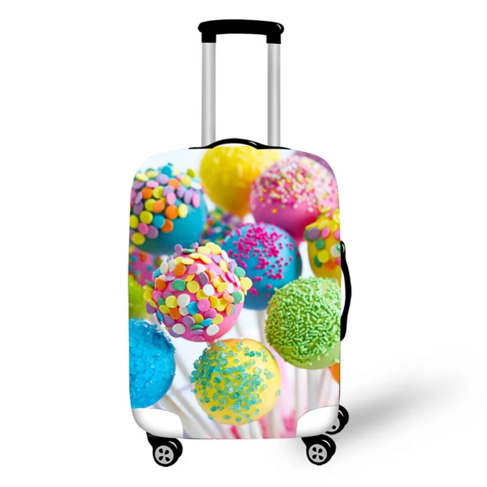 Colorful Rainbow Candy Travel Accessories Suitcase Protective Covers 18-32 Inch Elastic Luggage Dust Cover Case Stretchable