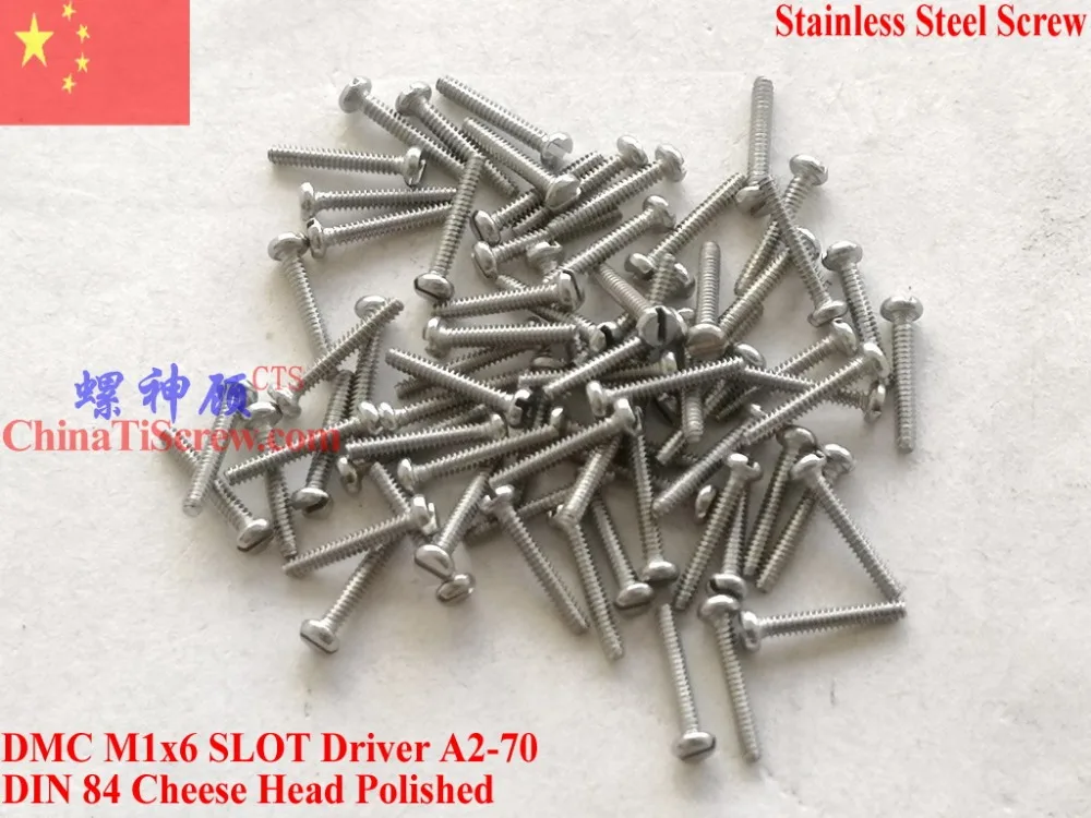 Tornillos de acero inoxidable DIN 84 M1.0, M1x2, M1x2.5, M1x3, M1x4, M1x5, M1x6, M1x8, M1x10, M1x12, cabeza de queso, A2-70, ROHS, pulido, QCTI