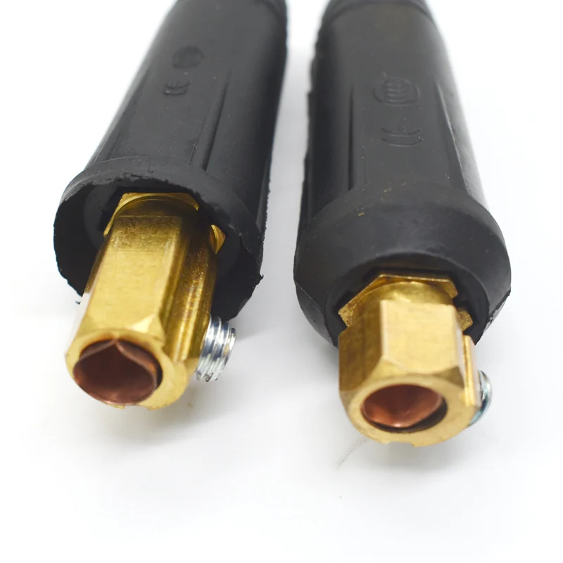 1 Pair 10-25mm European Electric Welding Machine Rapid Connectors Fitting Cable Connector-Plug 200Amp DKJ10-252