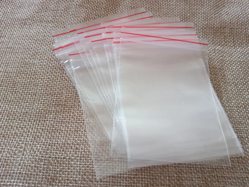 100pcs Mini Jewelry Ziplock Zip Zipped Lock Reclosable Plastic Poly Clear Storage Bags Thickness 0.08mm