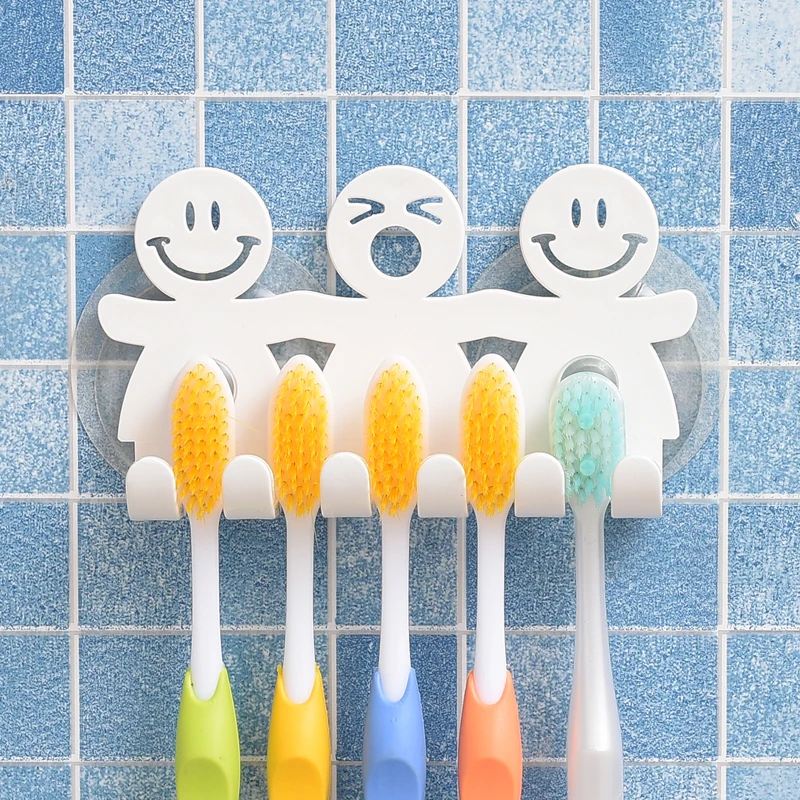 Bathroom cute Cartoon Sucker Toothbrush Holder / Suction Hooks Tooth Brush Holder new hot Suction Cup Toothbrush Rack Cap