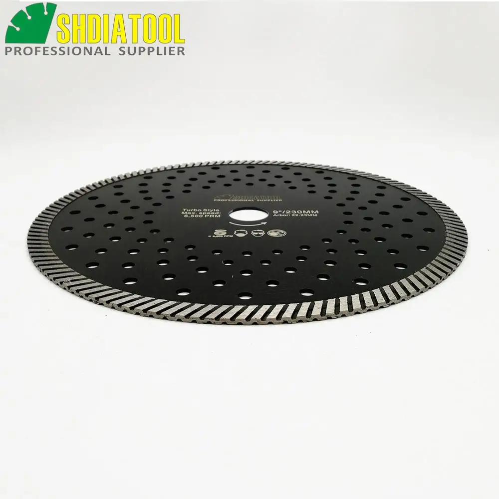 2 قطع 230 ملليمتر diatool الماس الساخن الضغط الماس توربو شفرة متعددة الثقوب aterial السيراميك بلاط الغرانيت قطع 10 ملليمتر ارتفاع الشريحة