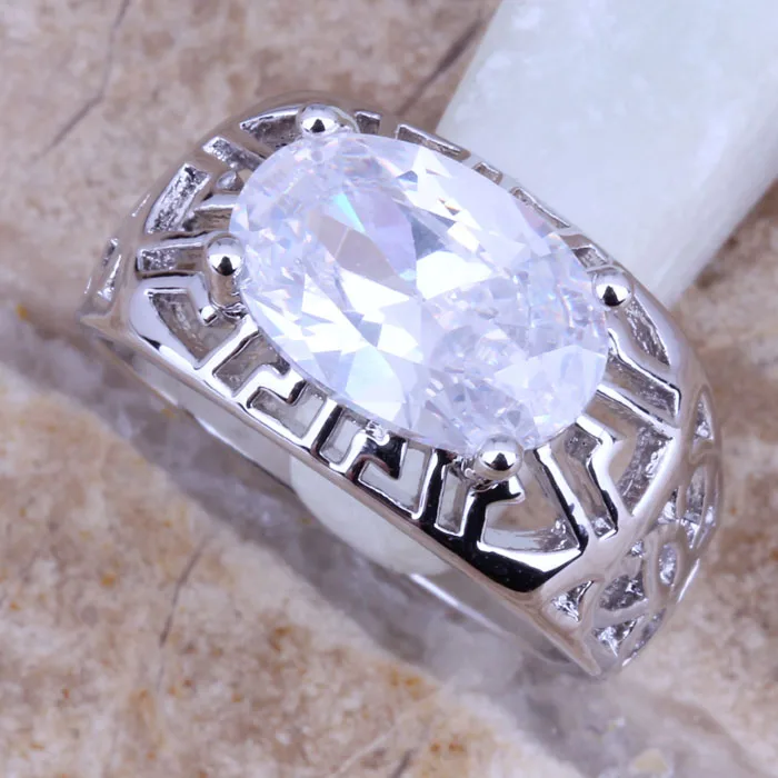 Jolly White CZ Silver Plated  Ring Size 6 / 7 / 8 / 9 R0265