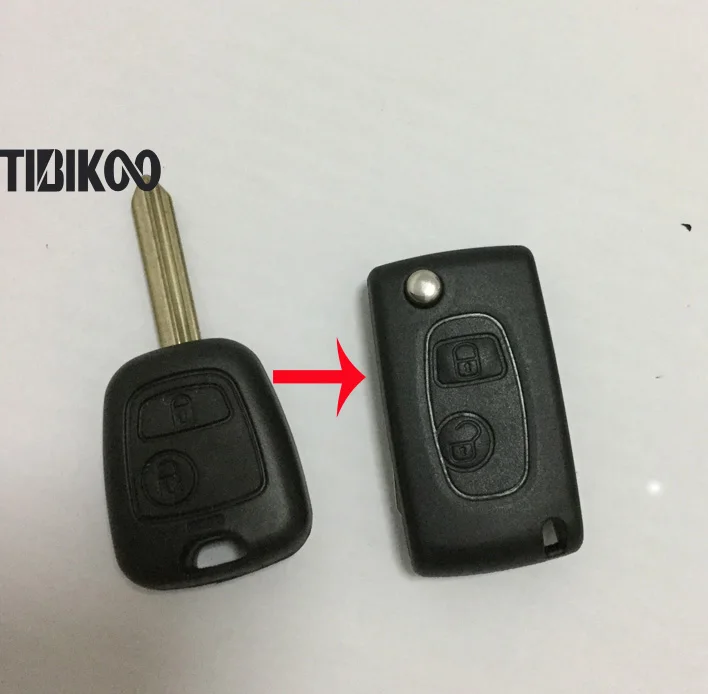 

5PCS Modified Flip Folding Car Key Blanks for Citroen with SX9 Blade Remote Key Case 2 Buttons