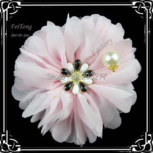 Free shipping!! 6colors elastic hair band  ponytail hair holder with chiffon flower mix order