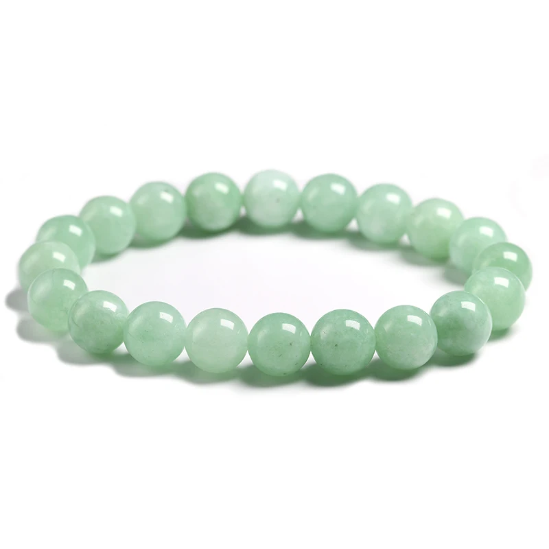 Fine AAA 100% Natural Burmese Green Jade Round Beads Bransoletka damska Biżuteria z kamieni szlachetnych Prezent Ręcznie robione bransoletki sznurowe
