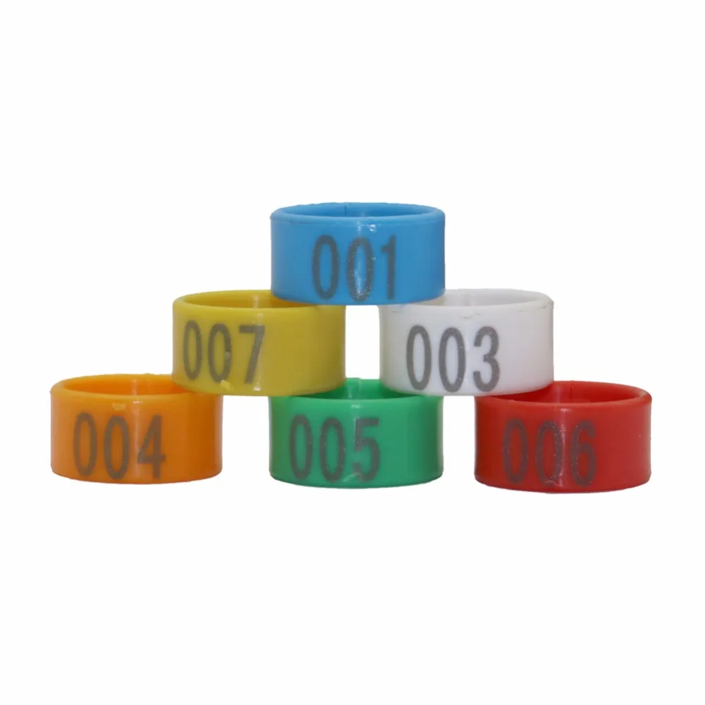 Inner Diameter 2.0/1.8/1.6cm Plastic Open Type Buckle Chicken Duck Goose 6 Colors Digital Foot Ring Poultry Farming Equipment