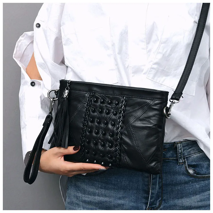 Fashion Tassel Women\'s Bags Luxury Fringed Handbags Leather Women Messenger Bag For Girls Crossbody Bag Females Clutches