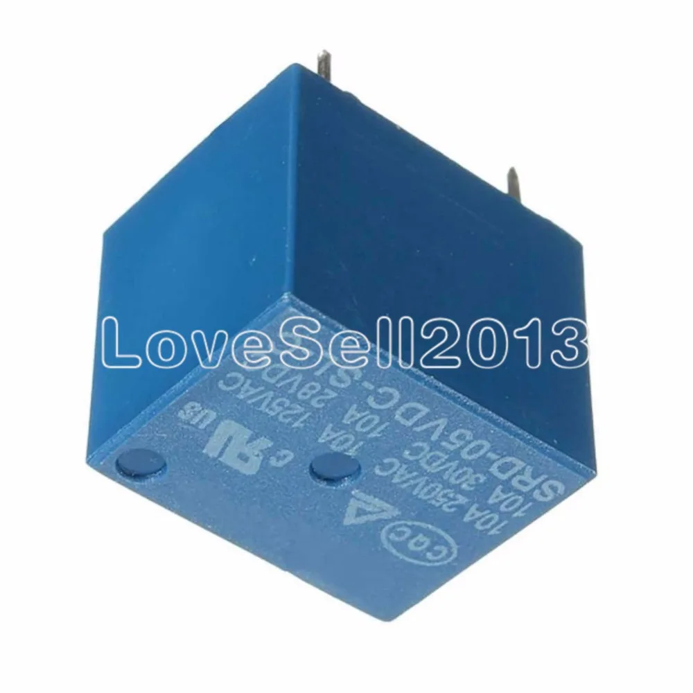 5PCS 미니 5V DC 코일 전원 릴레이 SRD-5VDC-SL-C PCB 5 핀 유형