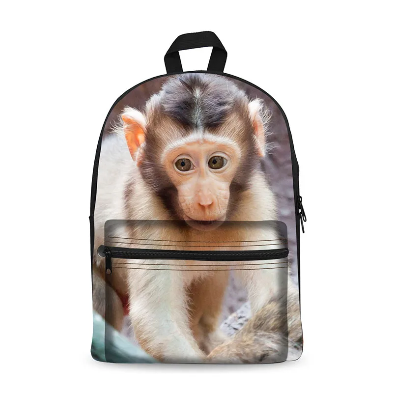 

AnyFocus Canvas Boy Girl Backpack Children's Bag Teenage Boy Middle School Children's Backpack Computer Bag Animal monkey