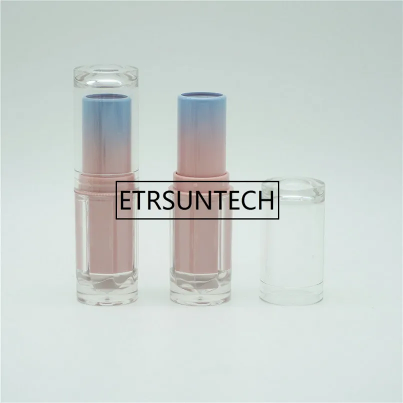 

3.8g Pink Blue Gradient Lipstick Tube with Clear Cap Plastic Empty Lip Balm Storage Bottle Elegant Lip Makeup Package F20171980