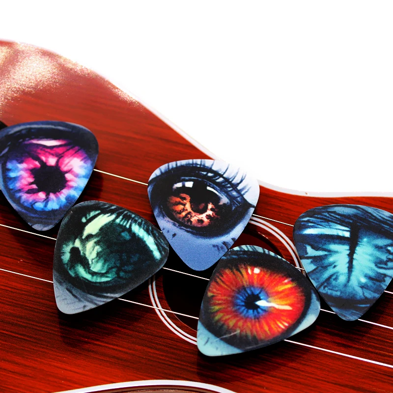 SOACH 50pcs/Lot 0.71mm thickness guitar strap guitar parts  Selling personality multicolor eye pattern guitar picks pick