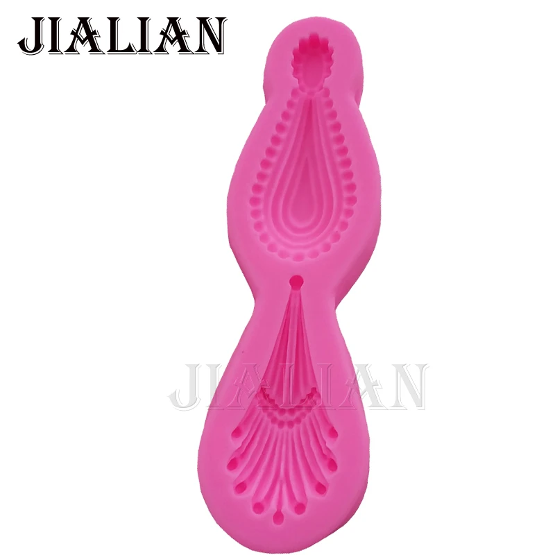 New Design 3D Lace pattern Cake Silicone Mold Peacock Feather Decorating Tools cooking Baking molds T0895